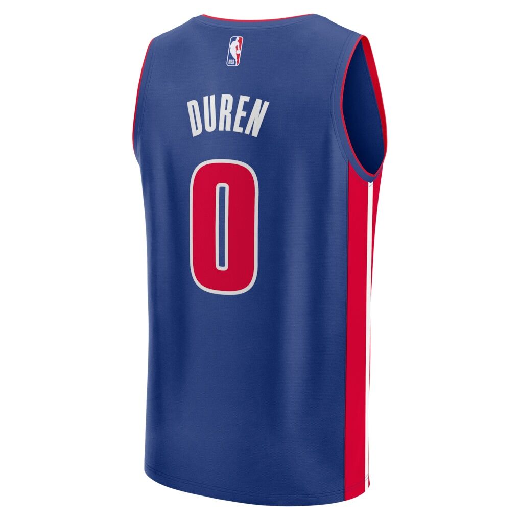 Jalen Duren Detroit Pistons Fashion7 Fast Break Replica Jersey - Icon Edition