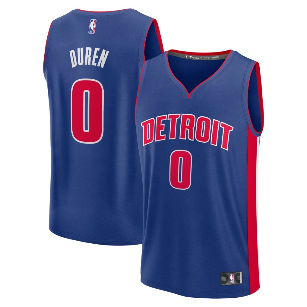 Jalen Duren Detroit Pistons Fashion7 Fast Break Replica Jersey - Icon Edition