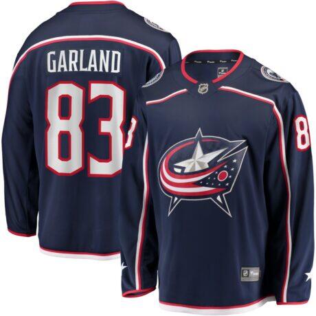 Conor Garland Columbus Blue Jackets Fashion7 Home Breakaway Jersey - Navy - Front View