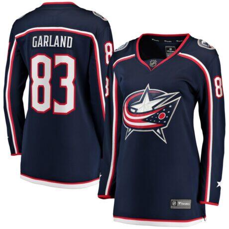 Conor Garland Columbus Blue Jackets Indiana Women's Home Breakaway Jersey - Navy - Front View