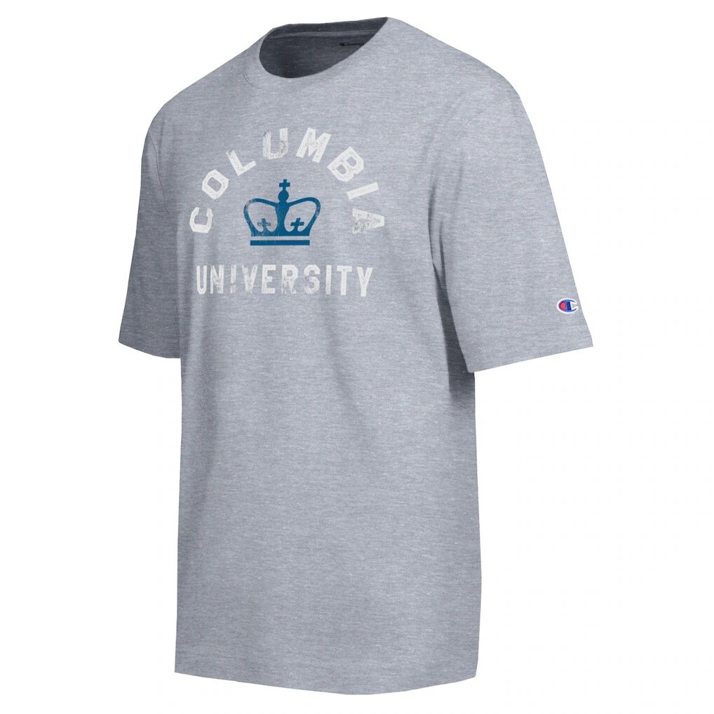 Columbia University Champion Weathered Team T-Shirt - Heather Gray