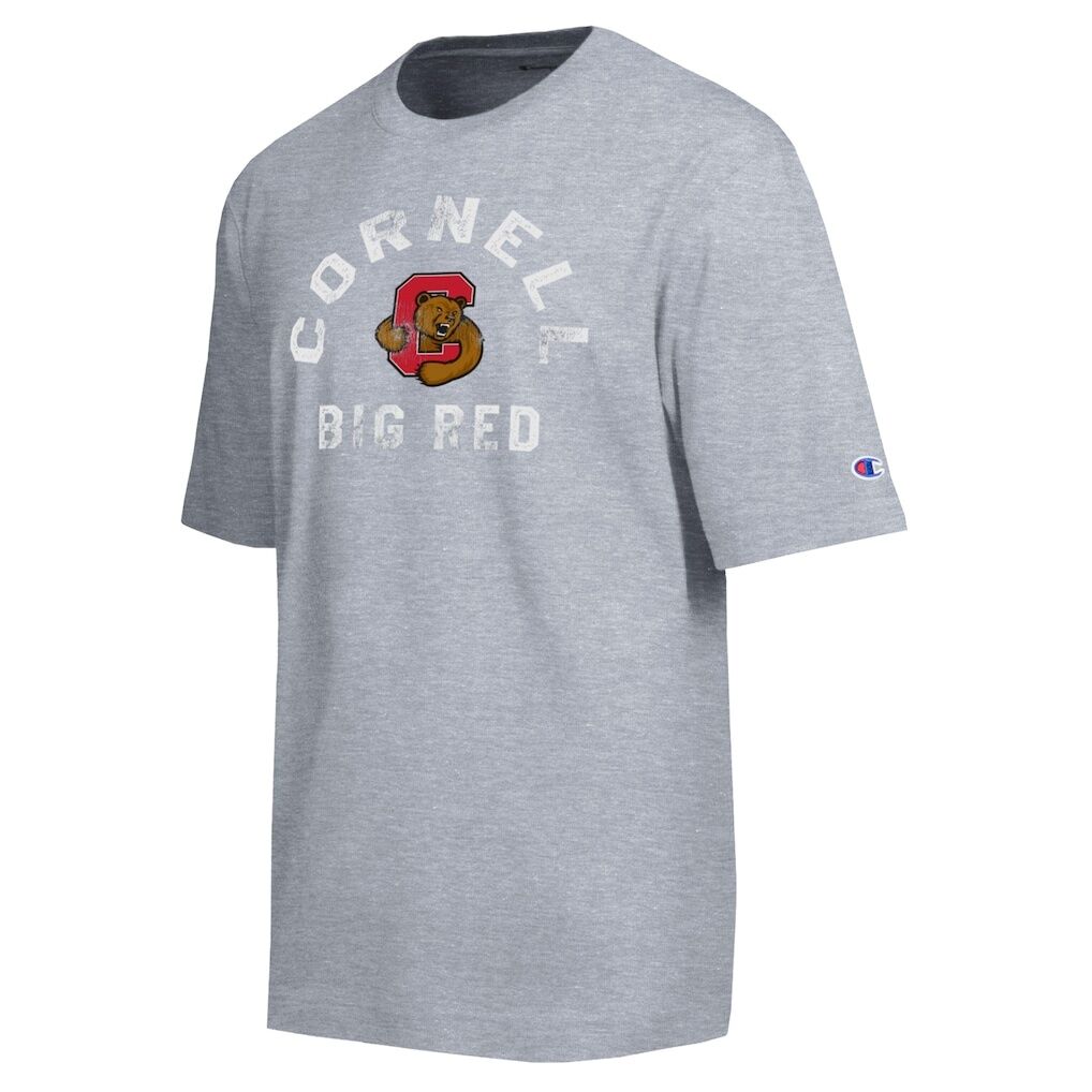 Cornell Big Red Champion Weathered Team T-Shirt - Heather Gray