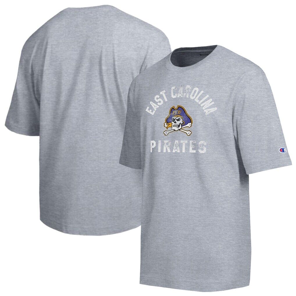 ECU Pirates Champion Weathered Team T-Shirt - Heather Gray