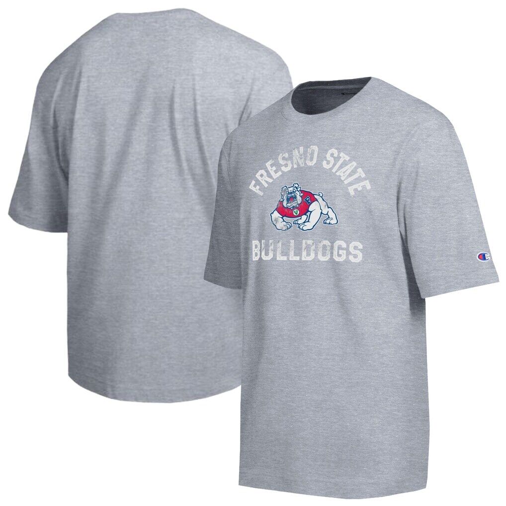 Fresno State Bulldogs Champion Weathered Team T-Shirt - Heather Gray