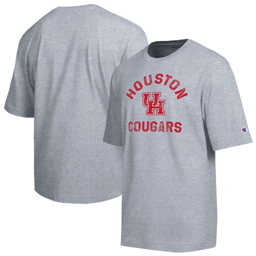 Houston Cougars Champion Weathered Team T-Shirt - Heather Gray