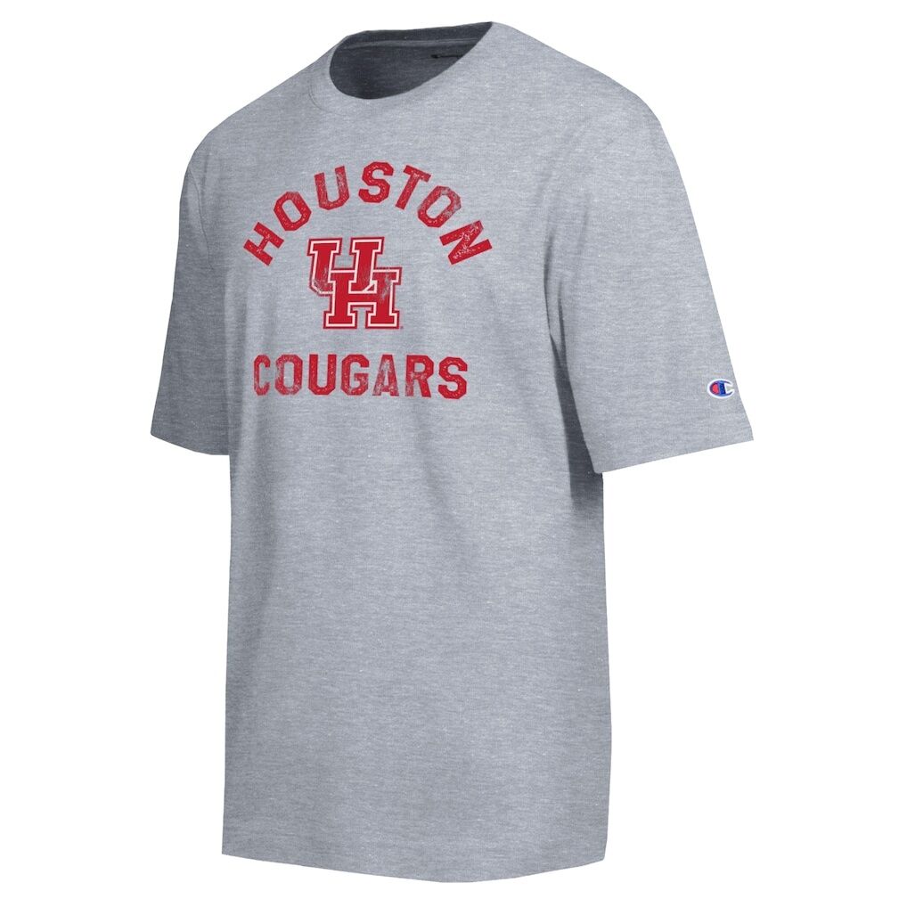 Houston Cougars Champion Weathered Team T-Shirt - Heather Gray