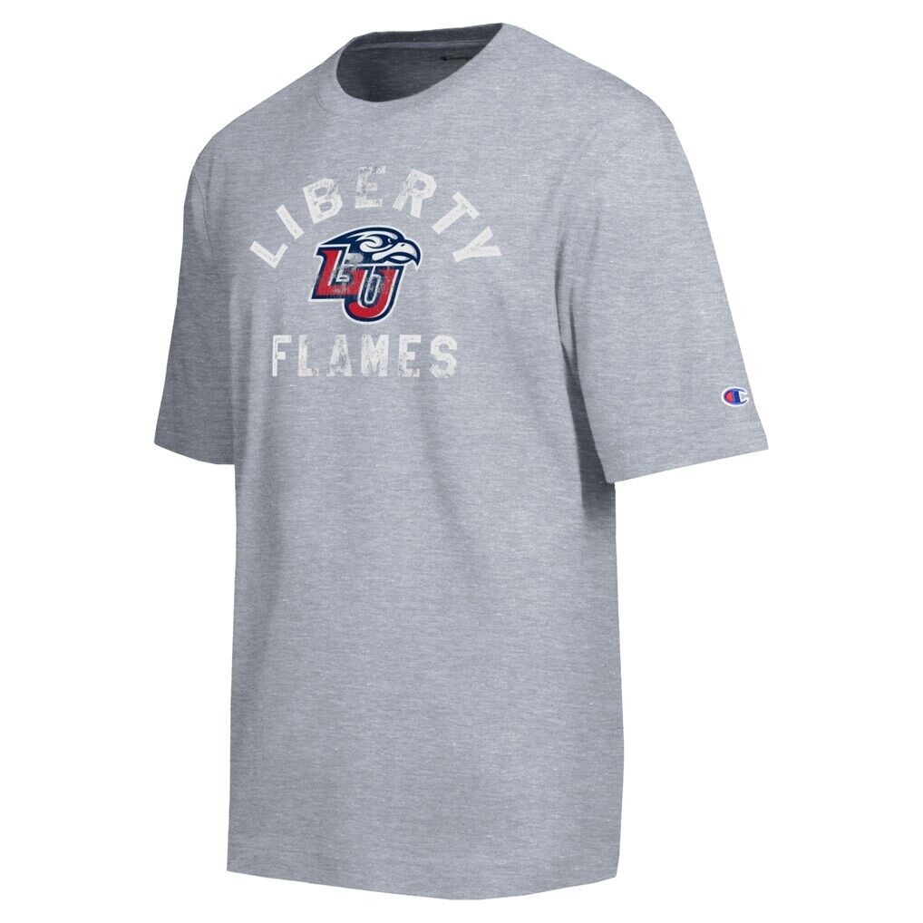 Liberty Flames Champion Weathered Team T-Shirt - Heather Gray