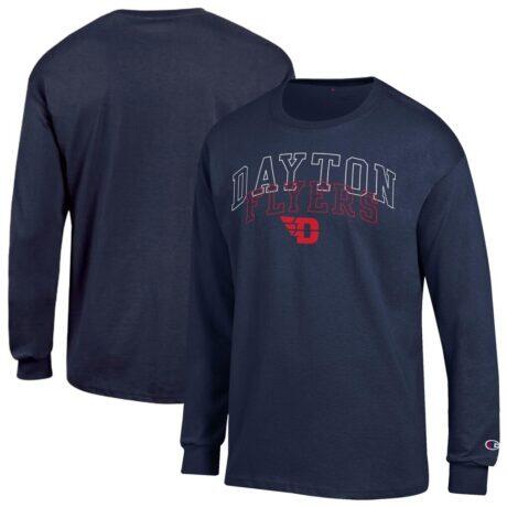 Dayton Flyers Champion Team Long-Sleeve T-Shirt - Navy - Front View