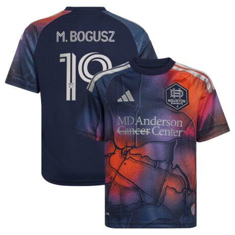 Mateusz Bogusz Houston Dynamo FC adidas Youth 2026 Mission Control Replica Jersey - Blue - Front View