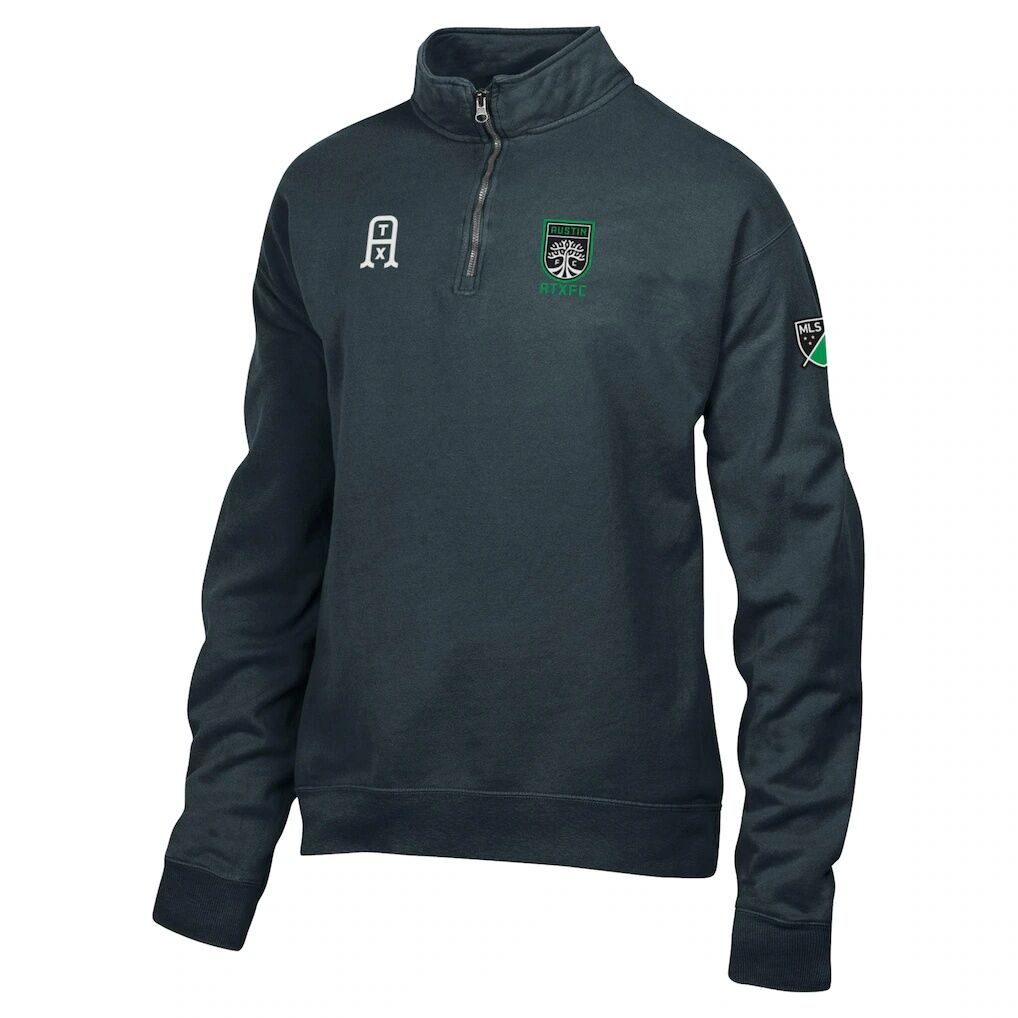 Austin FC Logo ComfortWash Fleece Quarter-Zip Jacket