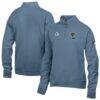 LA Galaxy Logo ComfortWash Fleece Quarter-Zip Jacket - Blue - Front View