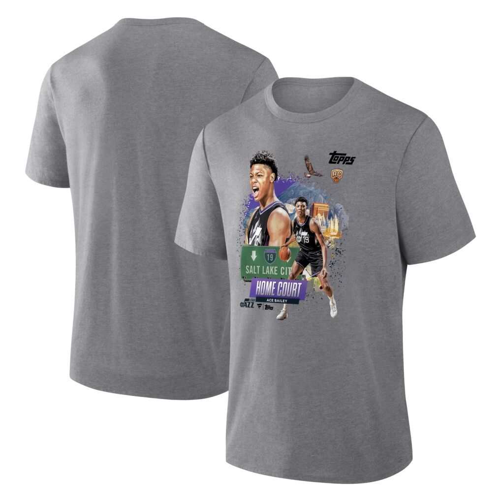 Ace Bailey Utah Jazz Topps Home Court Tri-Blend T-Shirt