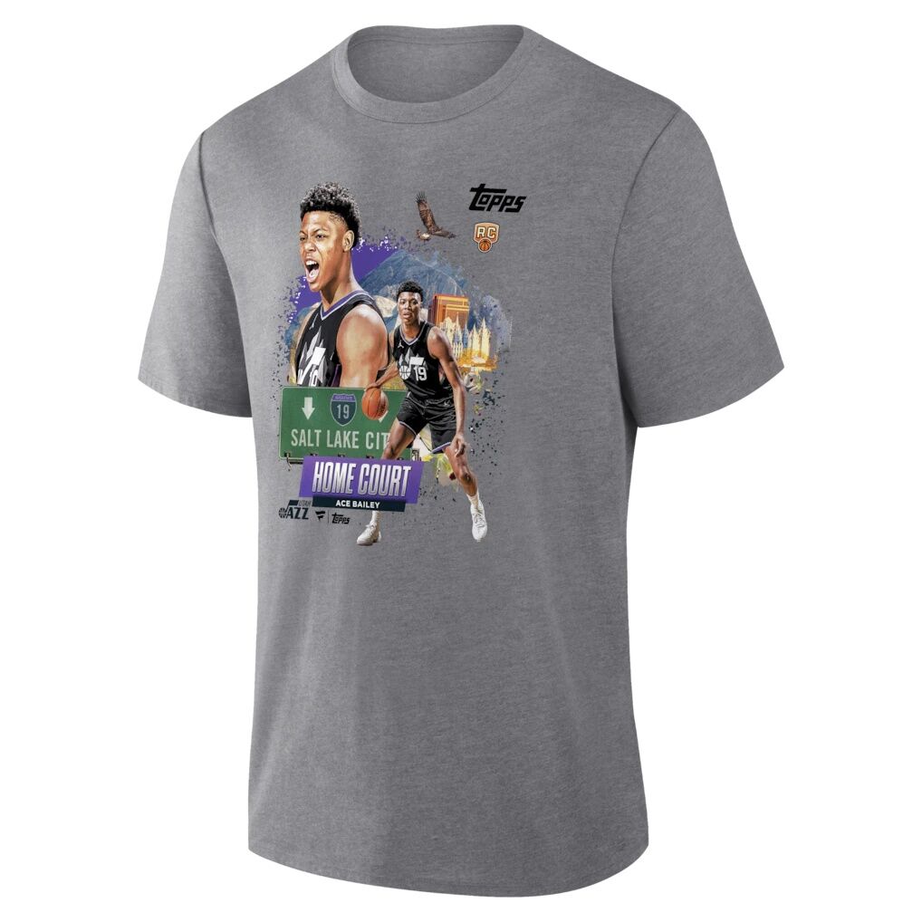 Ace Bailey Utah Jazz Topps Home Court Tri-Blend T-Shirt