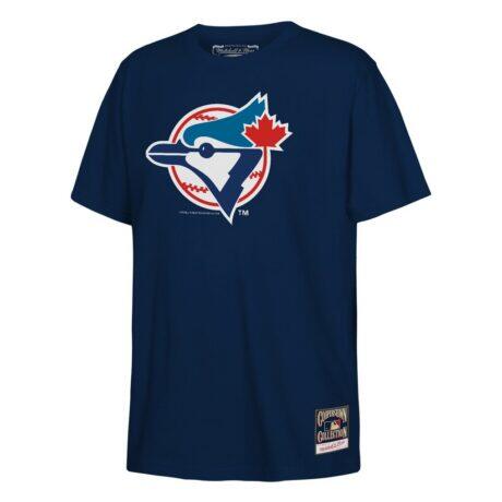 Toronto Blue Jays Mitchell & Ness Youth Retro Logo T-Shirt - Navy - Front View