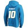 Justin Herbert Los Angeles Chargers Fashion7 Big & Tall Name & Number Fleece Hoodie - - Detail View