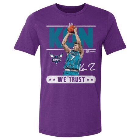 Kon Knueppel Charlotte Hornets 500 Level Trust T-Shirt - Purple - Front View