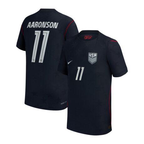 Brenden Aaronson USMNT Nike Youth 2026/27 Away Match Authentic Jersey - Blue - Front View