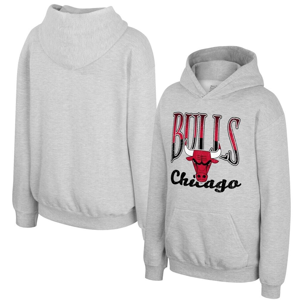Chicago Bulls Stadium Essentials Youth Sky High Hoodie - Heather Gray
