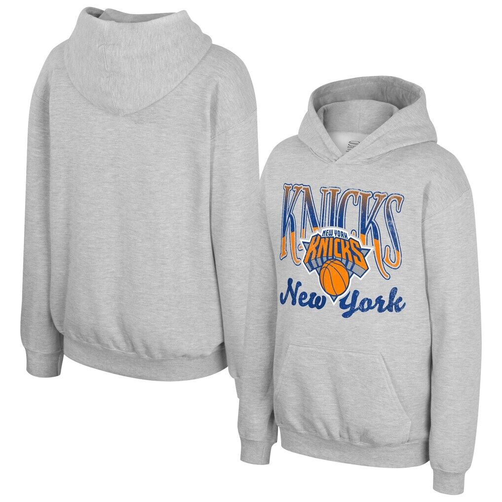 New York Knicks Stadium Essentials Youth Sky High Hoodie – Heather Gray