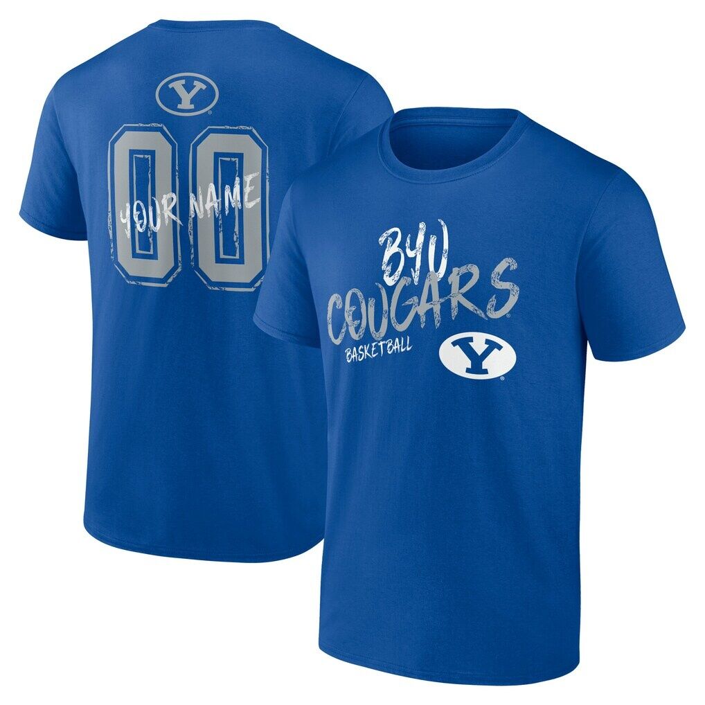 BYU Cougars Hustle Personalized Name & Number T-Shirt - Royal