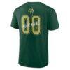 Colorado State Rams Hustle Personalized Name & Number T-Shirt - Green - Detail View