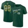 Colorado State Rams Hustle Personalized Name & Number T-Shirt - Green - Front View