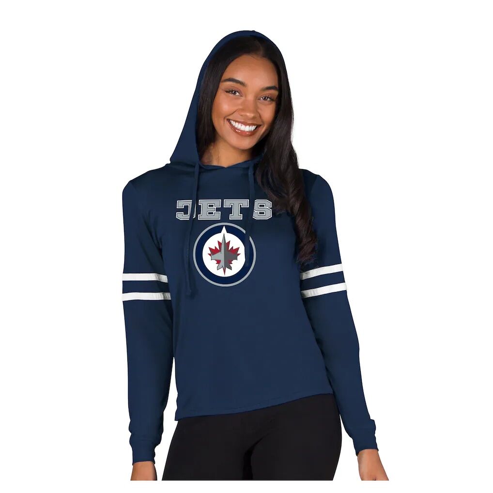 Winnipeg Jets Concepts Sport Women's Marathon Long-Sleeve Hooded T-Shirt