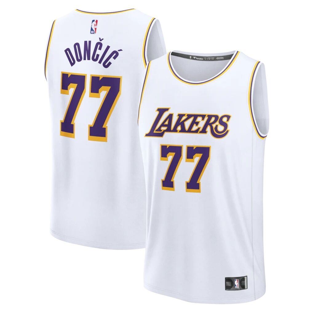 Luka Dončić Los Angeles Lakers Fashion7 Youth Fast Break Replica Jersey - White - Association Edition