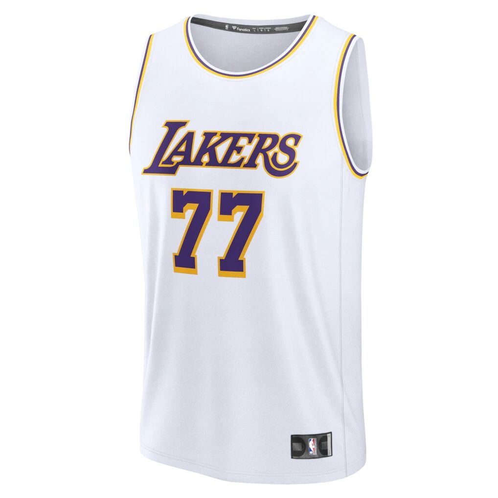 Luka Dončić Los Angeles Lakers Fashion7 Youth Fast Break Replica Jersey - White - Association Edition