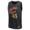Donovan Mitchell Cleveland Cavaliers Fanatics Youth Fast Break Replica Jersey - Black - - Back View
