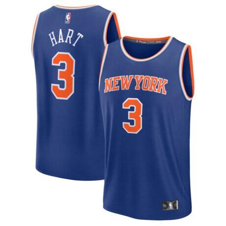 Josh Hart New York Knicks Fashion7 Fast Break Jersey - Blue - - Front View