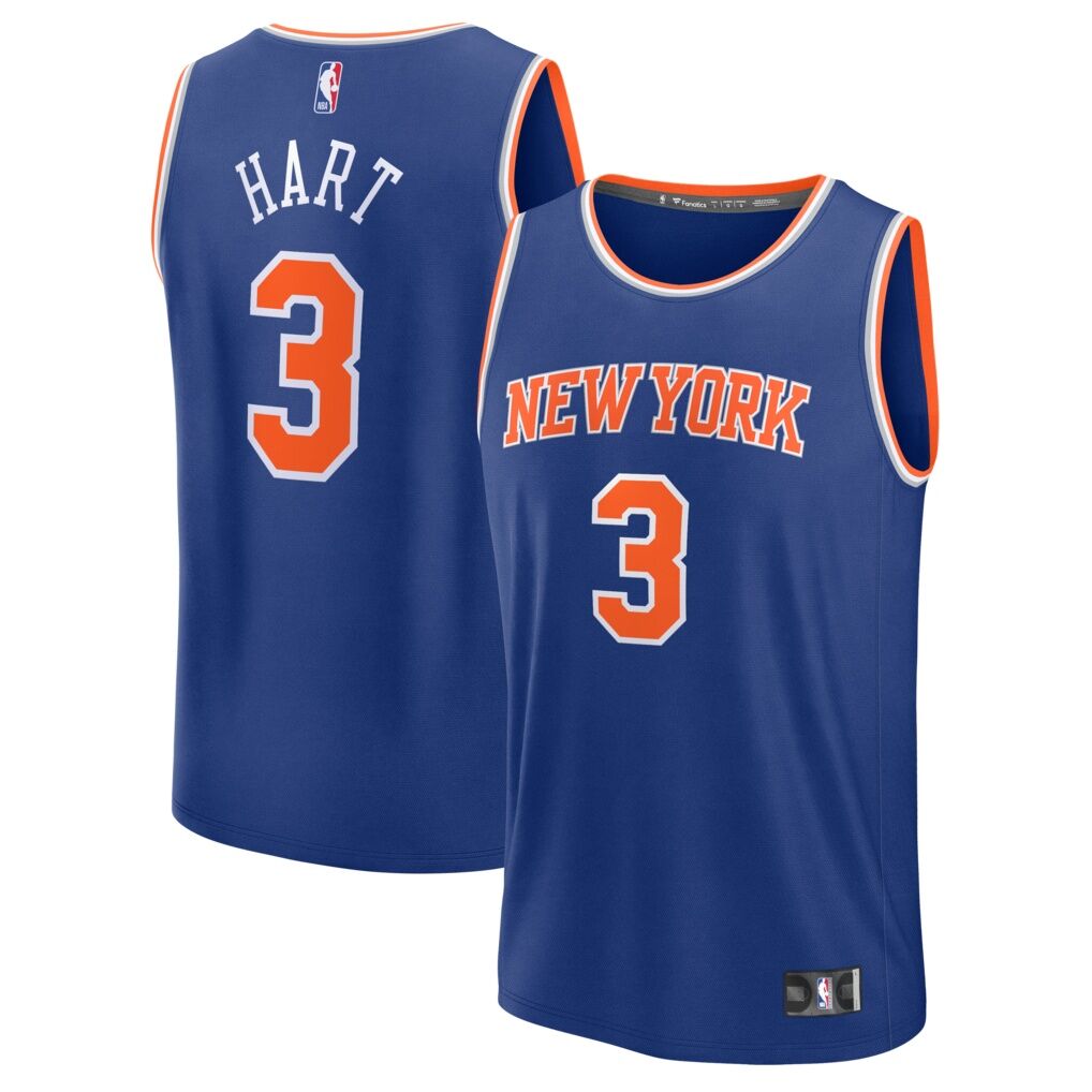 Josh Hart New York Knicks Fashion7 Fast Break Jersey – Blue – Icon Edition