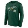 Colorado State Rams Hustle Personalized Name & Number Long Sleeve T-Shirt - Green - Side View