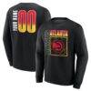 Atlanta Hawks Home Court Pop Personalized Name & Number Sweatshirt - Black - Front View