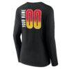 Atlanta Hawks Women's Home Court Pop Personalized Name & Number Long Sleeve V-Neck T-Shirt - Black - Detail View