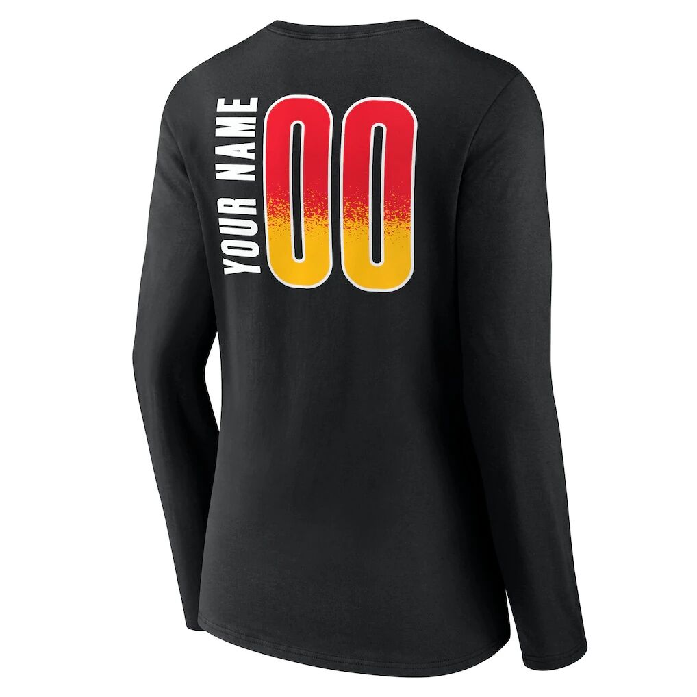Atlanta Hawks Women's Home Court Pop Personalized Name & Number Long Sleeve V-Neck T-Shirt