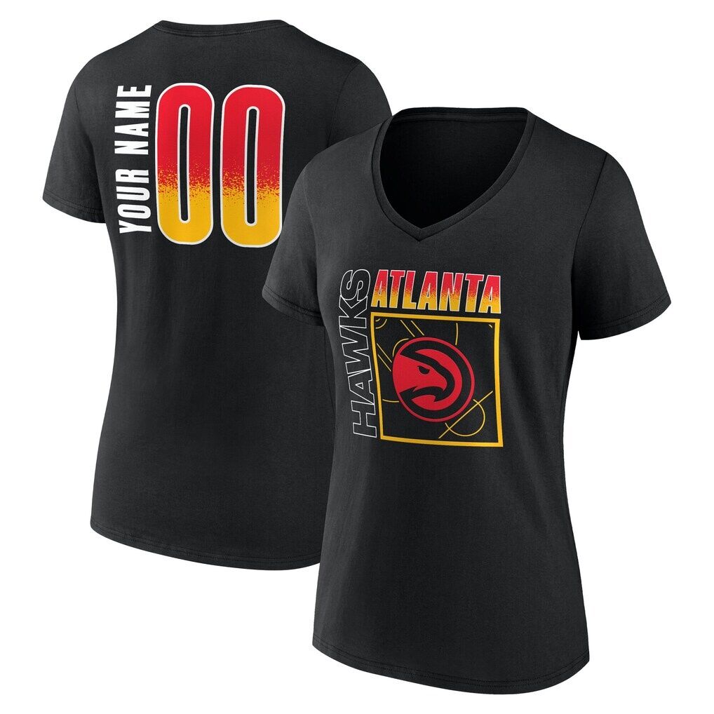 Atlanta Hawks Women's Home Court Pop Personalized Name & Number V-Neck T-Shirt