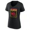 Atlanta Hawks Women's Home Court Pop Personalized Name & Number V-Neck T-Shirt - Black - Side View