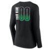 Boston Celtics Women's Home Court Pop Personalized Name & Number Long Sleeve V-Neck T-Shirt - Black - Detail View