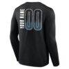 Brooklyn Nets Home Court Pop Personalized Name & Number Long Sleeve T-Shirt - Black - Detail View
