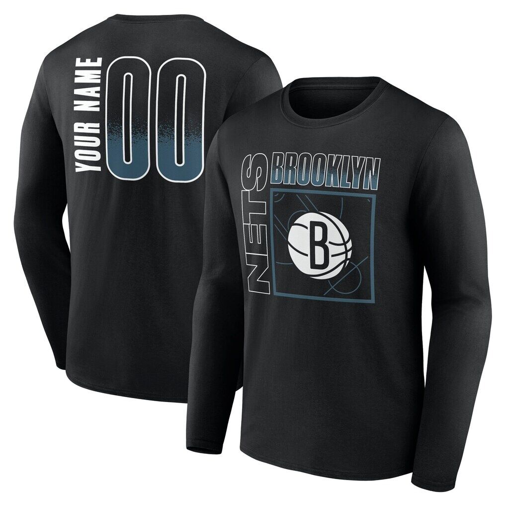 Brooklyn Nets  Home Court Pop Personalized Name & Number Long Sleeve T-Shirt