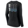 Brooklyn Nets Women's Home Court Pop Personalized Name & Number Long Sleeve V-Neck T-Shirt - Black - Detail View