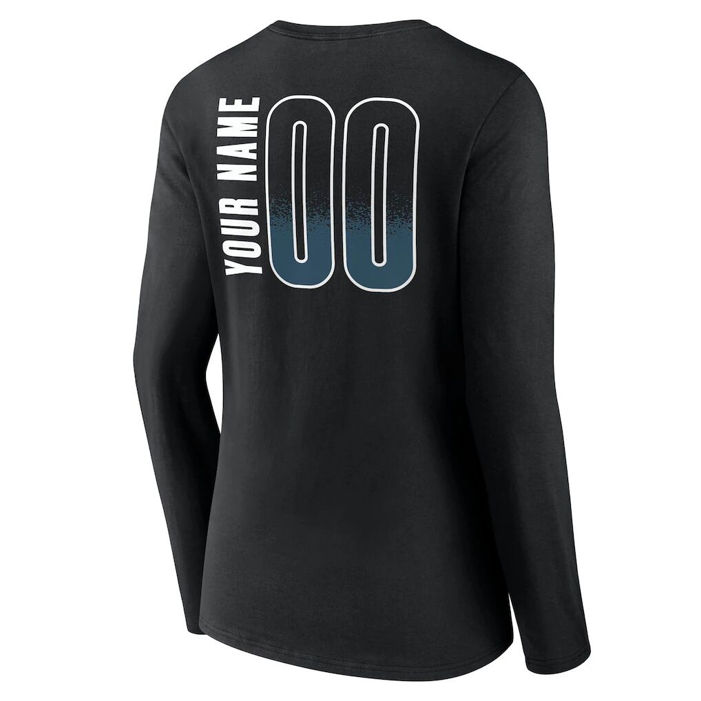 Brooklyn Nets Women's Home Court Pop Personalized Name & Number Long Sleeve V-Neck T-Shirt