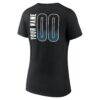 Brooklyn Nets Women's Home Court Pop Personalized Name & Number V-Neck T-Shirt - Black - Detail View