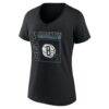 Brooklyn Nets Women's Home Court Pop Personalized Name & Number V-Neck T-Shirt - Black - Side View