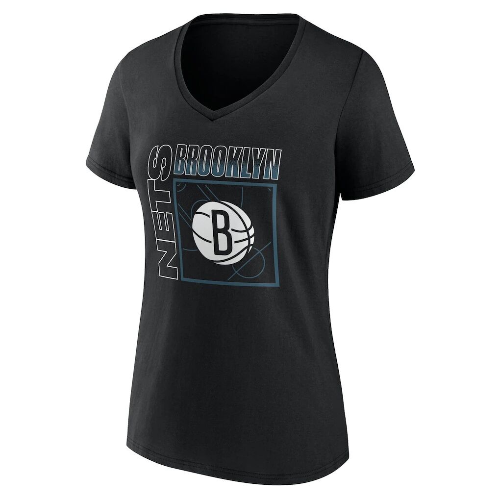 Brooklyn Nets Women's Home Court Pop Personalized Name & Number V-Neck T-Shirt