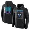 Charlotte Hornets Big & Tall Home Court Pop Personalized Name & Number Hoodie - Black - Front View