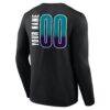 Charlotte Hornets Home Court Pop Personalized Name & Number Long Sleeve T-Shirt - Black - Detail View