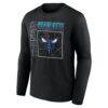 Charlotte Hornets Home Court Pop Personalized Name & Number Long Sleeve T-Shirt - Black - Side View