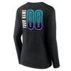 Charlotte Hornets Women's Home Court Pop Personalized Name & Number Long Sleeve V-Neck T-Shirt - Black - Detail View